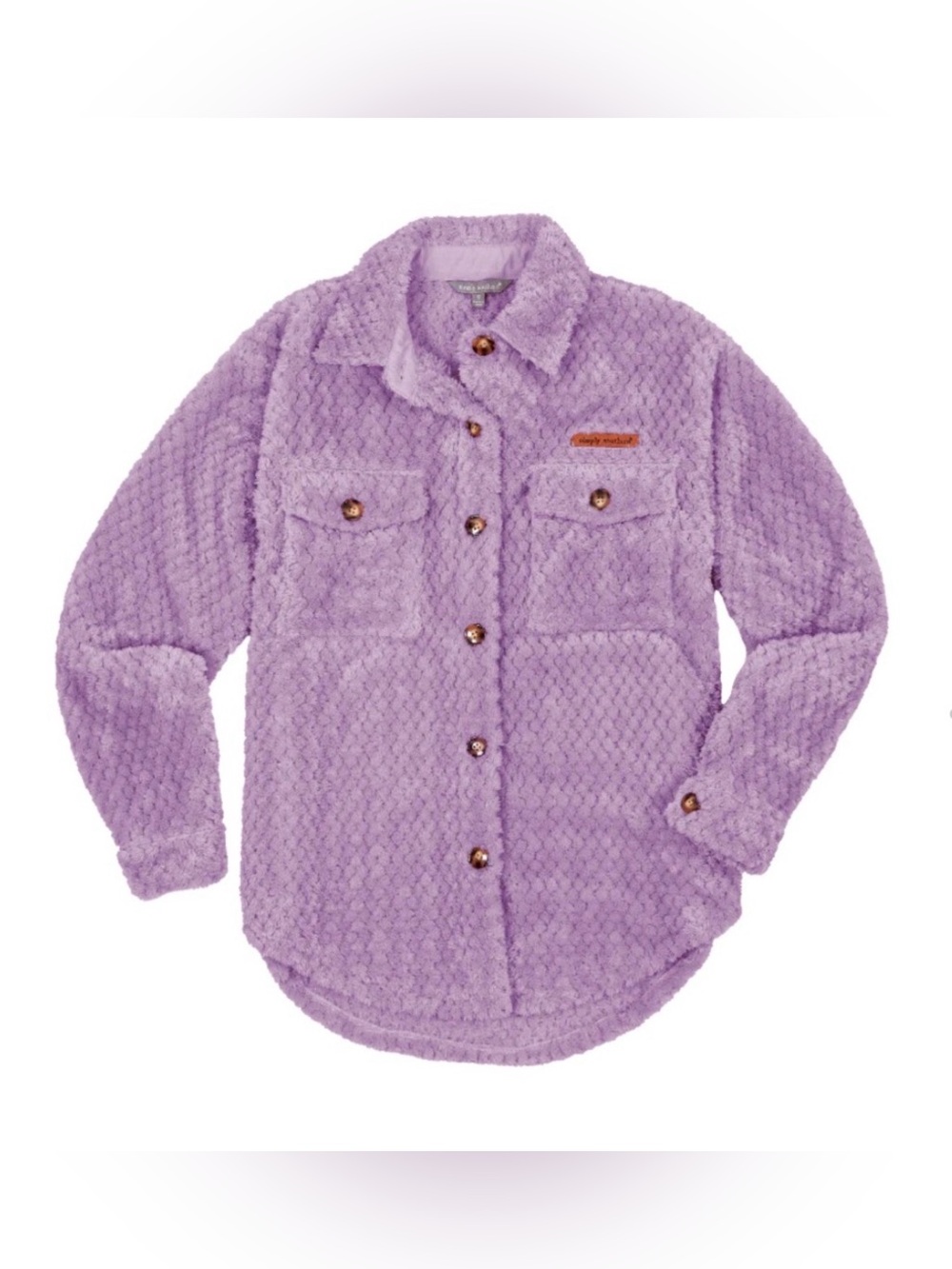 Simply Southern Lilac Soft Sherpa Fleece Shacket NWOT